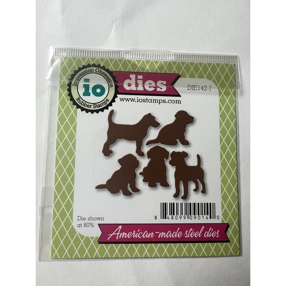 Impression Obsession Steel Dies DIE142-J Puppies Rubber Stamps - Picture 1 of 2